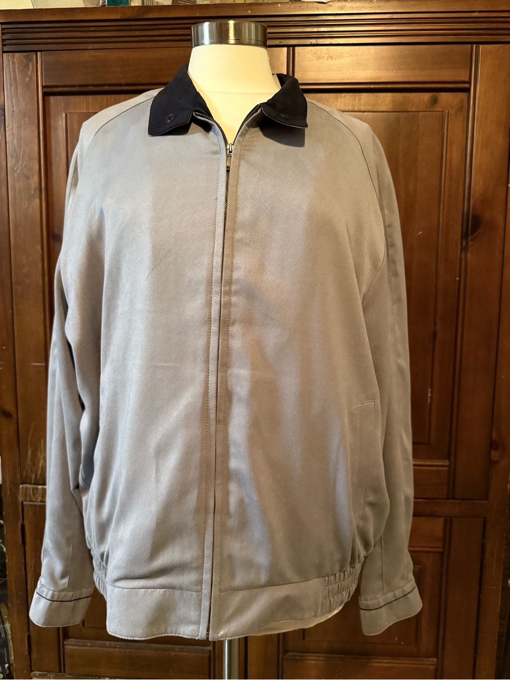 Maus & Hoffman USA Microfiber Zip Jacket Blue/Gray/ Men’s Large Made in USA